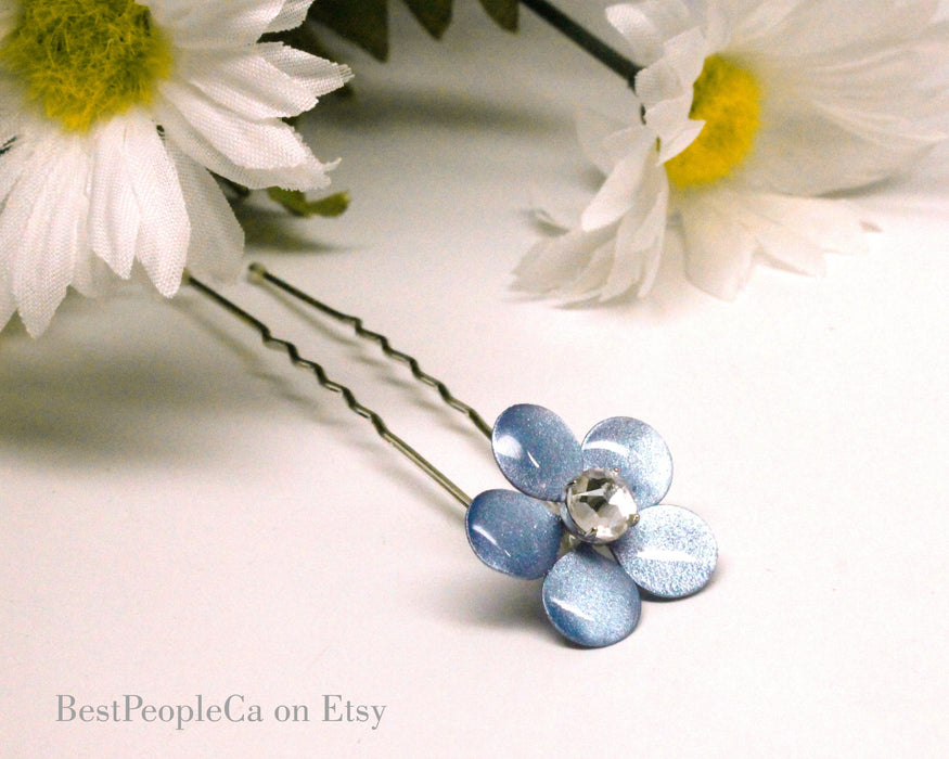 Bride Wars Inspired Blue Flower Hair Pin. Something Blue.