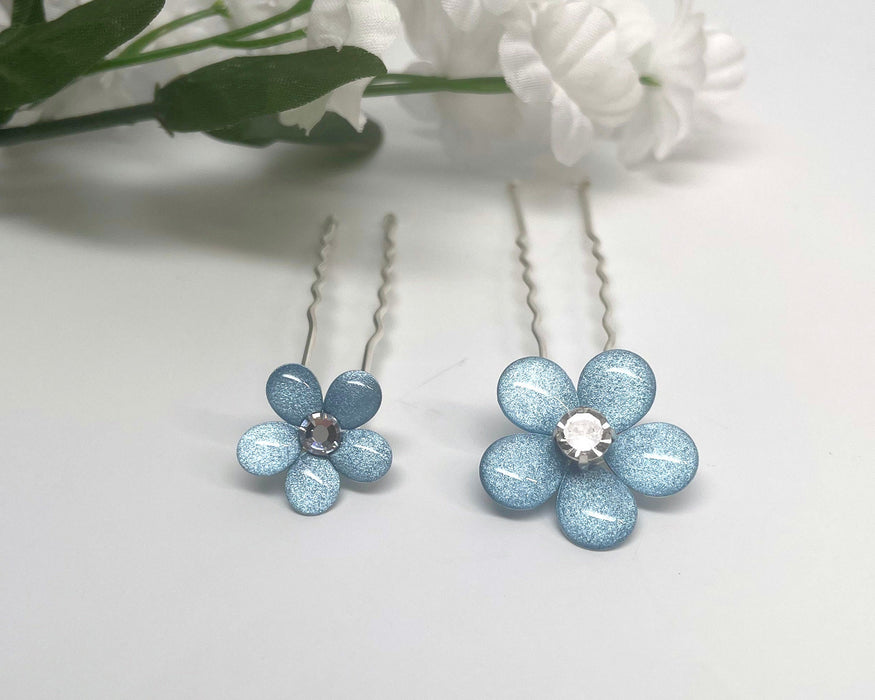 Bride Wars Inspired Blue Flower Hair Pin. Something Blue.