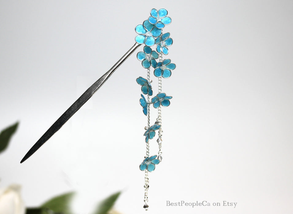 Forget-Me-Not Kanzashi Hair Stick