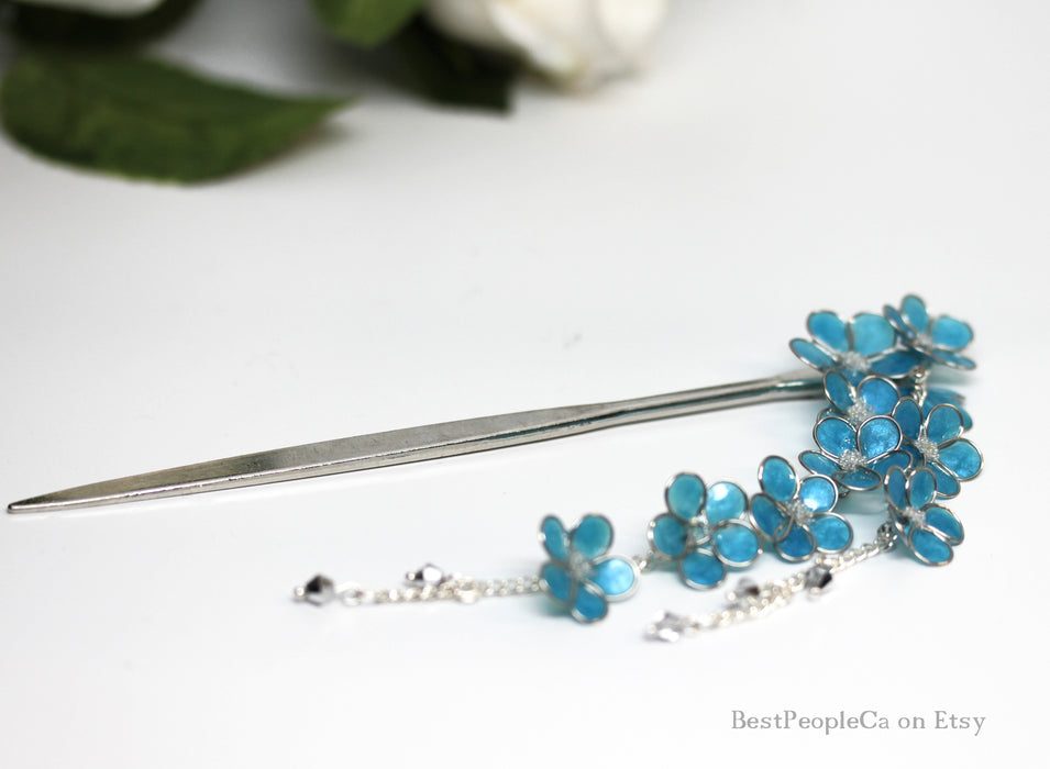 Forget-Me-Not Kanzashi Hair Stick