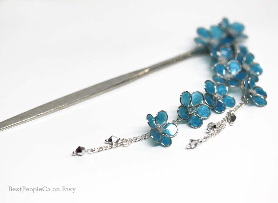 Forget-Me-Not Kanzashi Hair Stick
