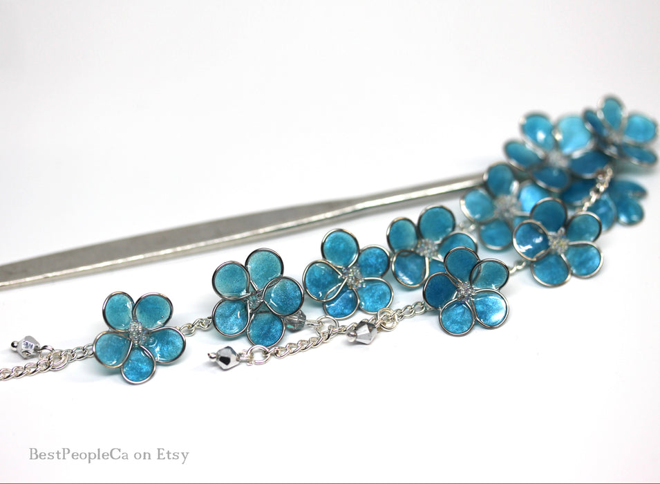 Forget-Me-Not Kanzashi Hair Stick