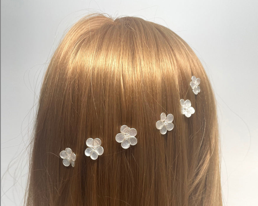 Handmade Pearl Forget-Me-Not Hair Swirls - Set of 3