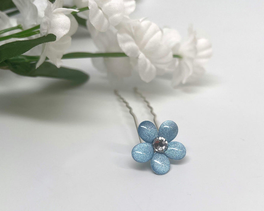 Bride Wars Inspired Blue Flower Hair Pin. Something Blue.