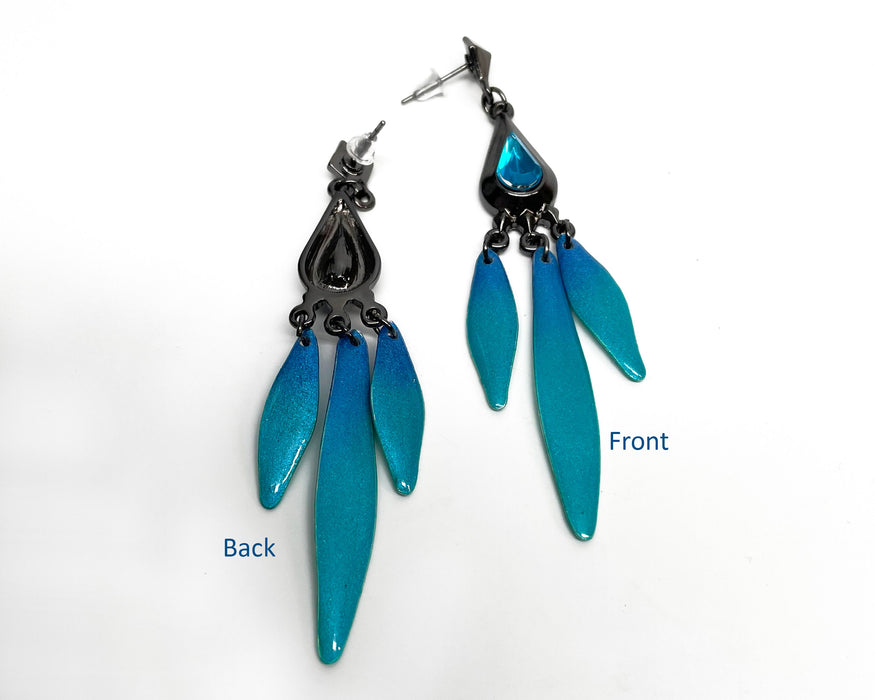 Dangle Earrings Honkai: Star Rail Aventurine Unisex Pushback, Studs Clip on Single One or a Pair, Aventurine Cosplay Accessory Handmade Gift