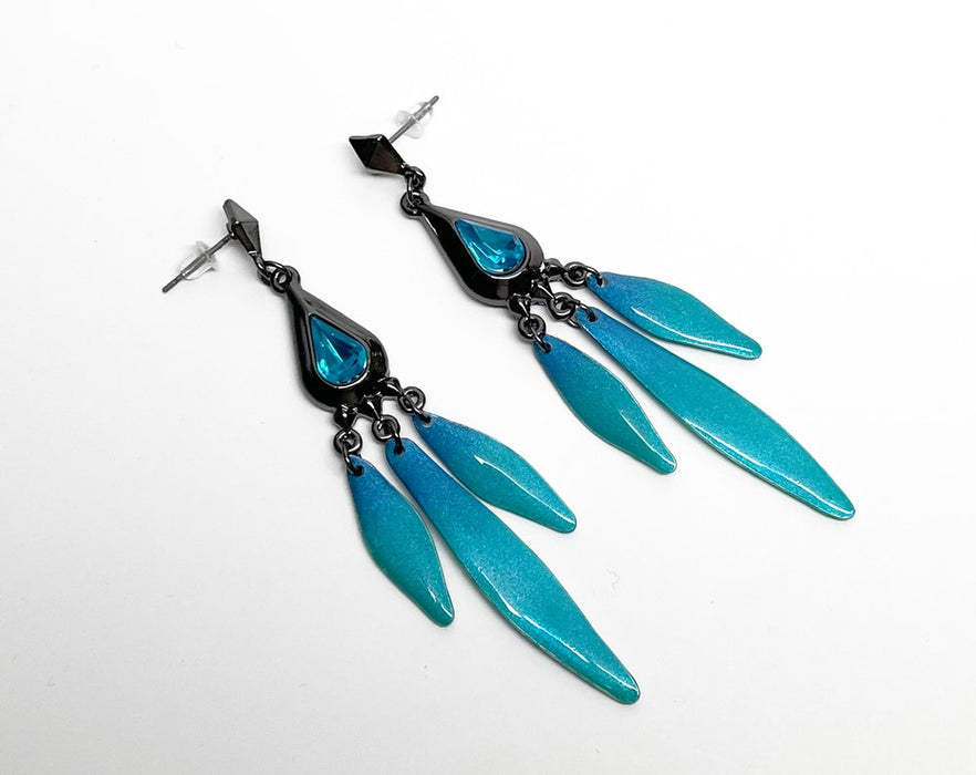 Dangle Earrings Honkai: Star Rail Aventurine Unisex Pushback, Studs Clip on Single One or a Pair, Aventurine Cosplay Accessory Handmade Gift